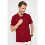 Tudors Erkek Slim Fit Dar Kesim Pamuklu Yumuşak Doku Nefes Alan Kumaş Kıvrılmaz Yaka Bordo Polo Yaka Tişört - XL