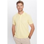 Tudors Erkek Slim Fit Dar Kesim Pamuklu Yumuşak Doku Nefes Alan Kumaş Kıvrılmaz Yaka Sarı Polo Yaka Tişört