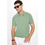 Tudors Erkek Slim Fit Dar Kesim Pamuklu Yumuşak Dokulu Serin Tutan Kumaş Düz Pike Haki Polo Yaka Tişört - Açık Haki - XXL