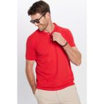 Tudors Erkek Slim Fit Dar Kesim Pamuklu Yumuşak Dokulu Serin Tutan Kumaş Düz Pike Kırmızı Polo Yaka T-Shirt - 2XL