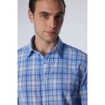 Tudors Erkek Slim Fit Dar Kesim Uzun Kollu %100 Pamuk Keten Doku Kareli Gömlek - Karışık - 2XL
