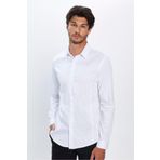 Tudors Erkek Slim Fit Dar Kesim Uzun Kollu %100 Pamuk Premium Seri Beyaz Gömlek