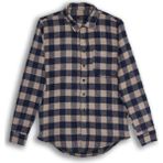Tudors Erkek Slim Fit Dar Kesim Uzun Kollu Cepli Kareli Dama Desenli Kışlık Oduncu Gömlek - Lacivert - Vizon - XL