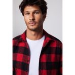 Tudors Erkek Slim Fit Dar Kesim Uzun Kollu Kareli Kışlık Oduncu Gömlek - Karışık
