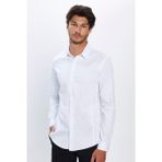 Tudors Erkek Slim Fit Dar Kesim Uzun Kollu Pamuk Premium Seri Beyaz Gömlek - 2XL
