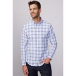 Tudors Erkek Slim Fit Dar Kesim Uzun Kollu Pamuklu Kolay Ütü Kareli Düğmeli Yaka Gömlek - XL