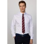 Tudors Erkek Slim Fit Dar Kesim Uzun Kollu Pamuklu Premium Seri Cotton Likralı Beyaz Gömlek