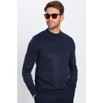 Tudors Erkek Slim Fit Dar Kesim Yumuşak Dokulu Tüylenmeyen Lacivert Yarım Balıkçı Yaka Triko Kazak