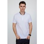 Tudors Erkek Slim Fit Hakim Yaka Pike Pamuk Beyaz Tişört