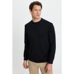 Tudors Erkek Standart Fit Normal Kesim Uzun Kollu Ekstra Soft Modal Kumaş Bisiklet Yaka Siyah Sweatshirt