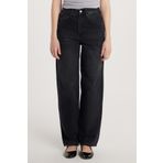 Tudors Kadın Regular Fit Tokalı Geniş Paça Baggy Jean Kot Füme Pantolon