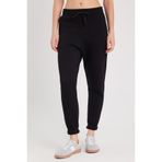 Tudors Kadın Relax Fit Rahat Kesim Şardonlu 3 Cepli Lastikli Jogger Paça Siyah Eşofman Altı
