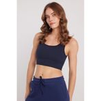 TUDORS Kadın Slim Fit Dar Kesim Askılı Kare Yaka Crop Atlet, M, CROP2507, Lacivert
