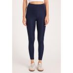 Tudors Kadın Slim Fit Dar Kesim Scuba Kumaş Beli Lastikli Lacivert Tayt