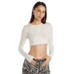 Tudors Kadın Slim Fit Dar Kesim Uzun Kollu Bisiklet Yaka Hırka,Ekru S
