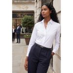 Tudors Kadın Slim Fit Dar Kesim Vucüda Oturan Uzun Kollu Gizli Düğme Detaylı Beyaz Basic Gömlek - 2XL