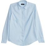 Tudors Kadın Slim Fit Dar Kesim Vucüda Oturan Uzun Kollu Gizli Düğme Detaylı Mavi Basic Gömlek - Mavi1