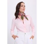 Tudors Kadın Slim Fit Dar Kesim Vucüda Oturan Uzun Kollu Pembe Basic Gömlek - XS