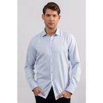 Tudors Modern Slim Fit Kendinden Desenli Düz Beyaz Gömlek