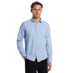 Tudors Modern Slim Fit Pamuklu Kolay Ütü Armürlü Erkek Gömlek,Mavi Xl 2007004322464
