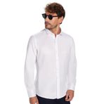 Tudors Modern Slim Fit Uzun Kollu Düz Saten Pamuklu Erkek Beyaz Gömlek - 2XL