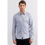 Tudors Modern Slim Fit Uzun Kollu Pamuklu Kolay Ütü Armürlü Erkek Gri Gömlek - 2XL