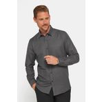 Tudors Modern Slim Fit Uzun Kollu Pamuklu Kolay Ütü Armürlü Erkek Gri Gömlek