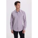 Tudors Modern Slim Fit Uzun Kollu Pamuklu Kolay Ütü Armürlü Gül Kurusu Erkek Gömlek