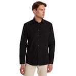 Tudors Modern Slim Fit Uzun Kollu Pamuklu Kolay Ütü Erkek Siyah Gömlek - XL