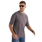 TUDORS Oversize Geniş Kesim%100 Pamuk Yumuşak Dokulu Basic Bisiklet Yaka Tişört, L, TS240021-SPH, Füme, Erkek