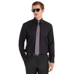 TUDORS Regular Fit Gömlek%100 Pamuk Non-Iron, XXL, KL250013, Siyah, Erkek