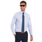 Tudors Regular Fit Mavi Non-Iron %100 Pamuk Doğa Dostu Ekoteks Belgeli Ütü Gerektirmez Gömlek - Mavi1 - XL