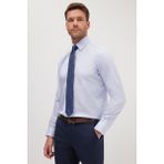 Tudors Regular Fit Mavi Non-Iron %100 Pamuk Doğa Dostu Ekoteks Belgeli Ütü Gerektirmez Gömlek - XL