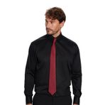 TUDORS Regular Fit Non-Iron Pamuklu Gömlek, XL, KL250008, Siyah, Erkek