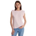 TUDORS Relax Fit Rahat Kesim Sıfır Kol Bisiklet Yaka Tişört, L, BDY25018, Pembe, Kadın