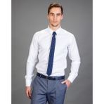 Tudors Slim Fit Armürlü Kravatlık, Beyaz Erkek Gömlek - 2XL