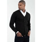 Tudors Slim Fit Dar Kesim Düğmeli Düz Pamuk Erkek Hırka
