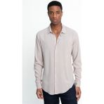 Tudors Slim Fit Dar Kesim Uzun Kol Dökümlü Viskon Şık Erkek Gömlek - Taş