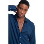 Tudors Slim Fit Dar Kesim Uzun Kol Dökümlü Viskon Şık Erkek Gömlek - Tudors10 - XL - Lacivert