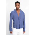 Tudors Slim Fit Dar Kesim Uzun Kol Dökümlü Viskon Şık Indigo Erkek Gömlek