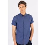 Tudors Slim Fit Kisa Kol Oxford Doku Garnili Erkek Gömlek