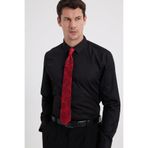 TUDORS Slim Fit Non-Iron Pamuklu Gömlek, S, DR250009, Siyah, Erkek
