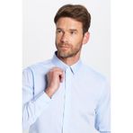 Tudors Slim Fit Non Iron%100 Pamuk Doğa Dostu Ekoteks Belgeli Ütü Gerektirmez Gömlek,Mavi M 2007004202681