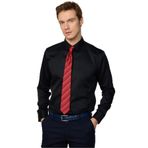 Tudors Slim Fit Non Iron%100 Pamuk Doğa Dostu Ekoteks Belgeli Ütü Gerektirmez Gömlek,Siyah Xl 2007004202551