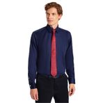 TUDORS Slim Fit Non-Iron%100 Pamuk Gömlek, L, DR240038-47, Lacivert, Erkek