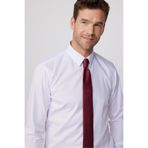 TUDORS Slim Fit Non-Iron%100 Pamuk Gömlek, L, DR240039-01, Beyaz, Erkek