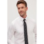 TUDORS Slim Fit Non-Iron%100 Pamuk Gömlek, L, DR240054-507, Beyaz, Erkek