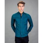 Tudors Slim Fit Petrol Mavisi Spor Erkek Gömlek