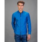 Tudors Slim Fit Spor Saks Mavi Erkek Gömlek - XS