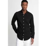 Tudors Slim Fit Uzun Kol Biyeli Yaka Düğmeli Keten Erkek Gömlek